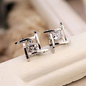 Women's Earrings 2020 Europe And The New Jewelry Geometric Hollow Square  Zircon Earrings Fashion Banquet Jewelry daiiibabyyy